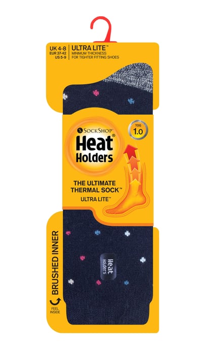 Heat Holders Dames Ultra Lite thermo geklede sokken - Navy Spots (Bes) - Image 2