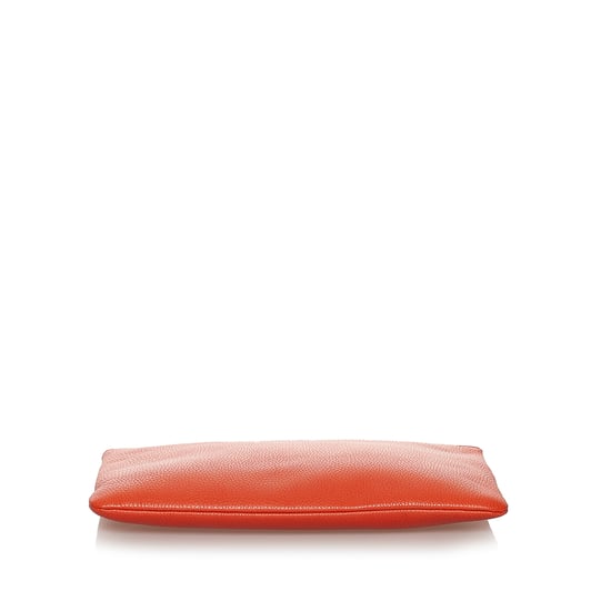 Vintage Gucci Bamboo Leather Clutch Bag Orange