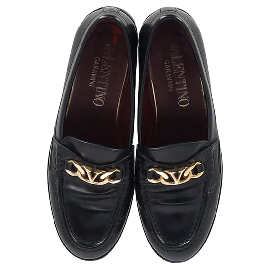 Valentino VCHAIN Loafers in Zwart Leer - Image 5