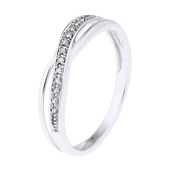 DIADEMA - Ring - Crossed - Diamonds - White Gold