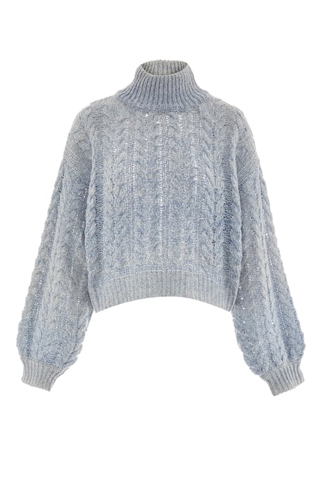 Mymo Jumper Dames Blauw wol wit - Image 1