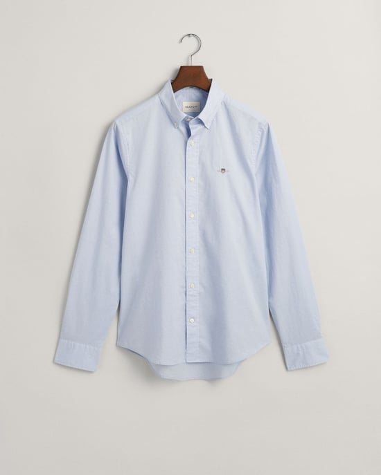 GANT Mens Slim Fit Long Sleeve Poplin Shirt - Image 1