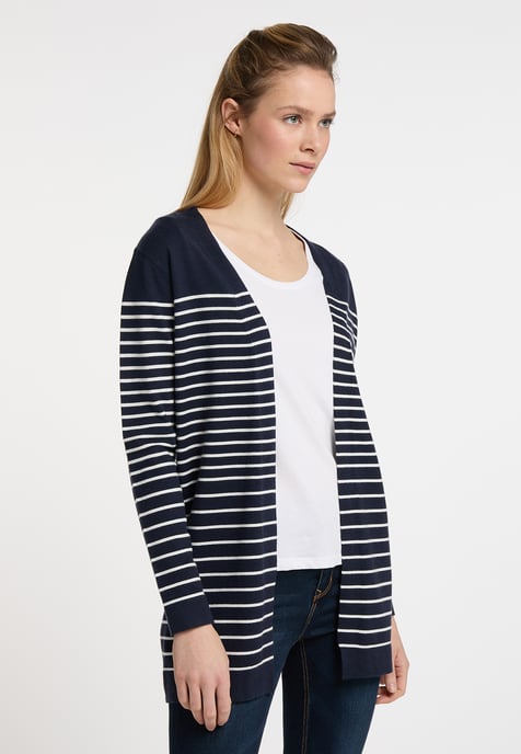 Dreimaster Vest Dames marine wol wit - Image 2