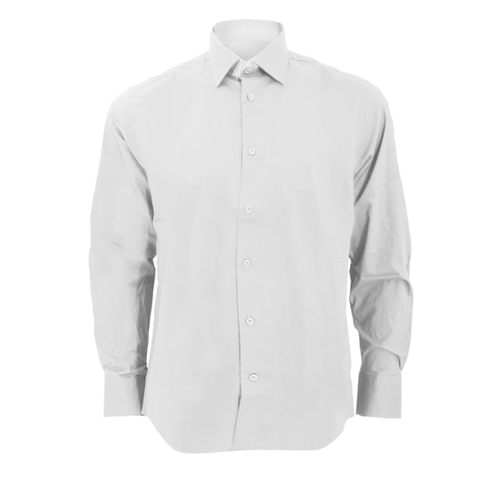 Russell Collectie Heren Lange Mouwen Gemakkelijk Onderhoud Aangepast Shirt (Wit) - Image 1