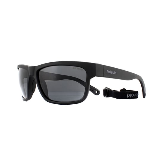Polaroid Sport Wrap Mens Black Grey Polarized Sunglasses