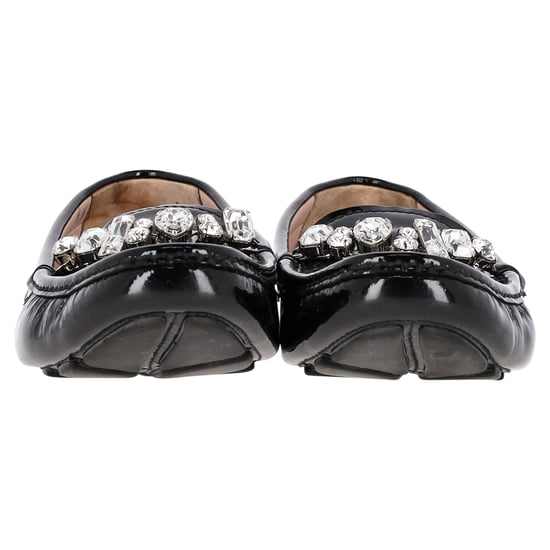 Miu Miu Loafers met Crystal Detail in Zwart Patentleer - Image 3