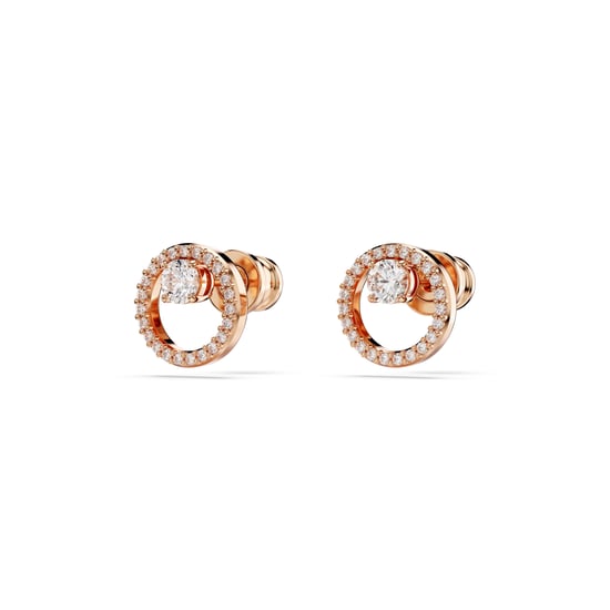 Swarovski 'Dextera' Dames Vergulde Metalen Stud Oorbellen - Roze 5692263 - Image 3