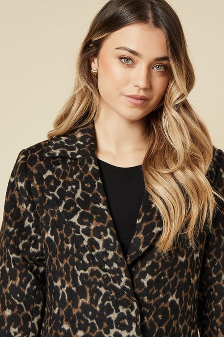 Animal Wool Midi Coat
