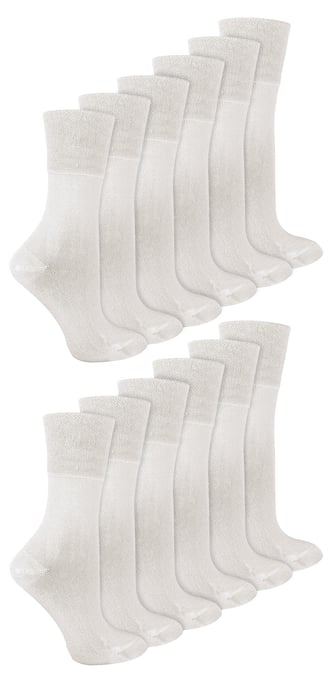IOMI - 12 paar bamboesokken voor diabeten voor dames - Wit - Image 1