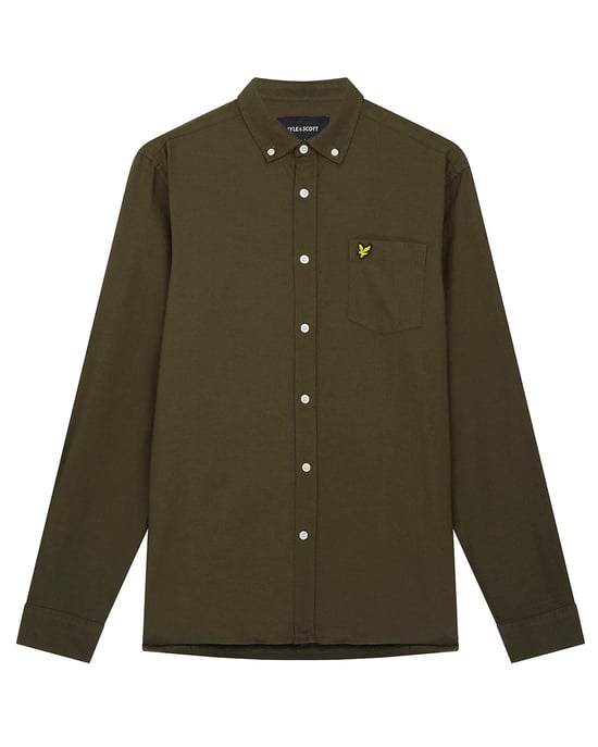 Lyle & Scott Regelmatig fit lichtgewicht Oxford -shirt in Olijf - Image 5
