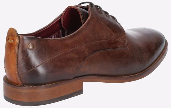Base London Script Washed Leren Heren Bruine Oxford Schoenen - Image 3