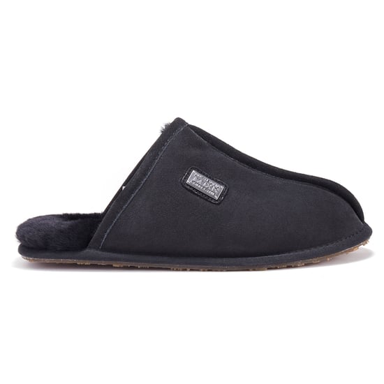 Mens Closed Mule Black Slippers