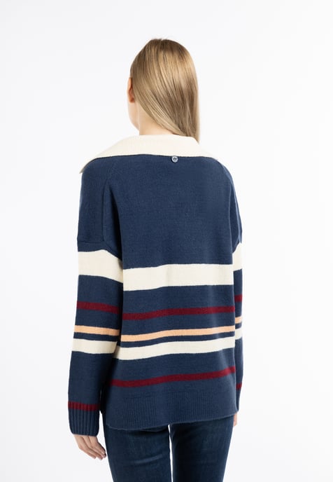 Dreimaster Gebreide trui Dames Navy Veelkleurig - Image 4