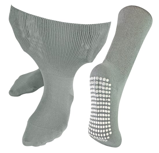Dr.Socks - Extra brede oedeemsokken met grips - Grijs - Image 1