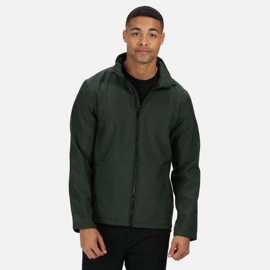 Regatta Standout Mens Ablaze Printable Softshell Jacket (Dark Spruce/Black)