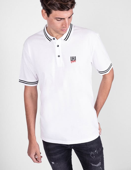 Les Hommes Polo Shirt LHU Gang Men's White