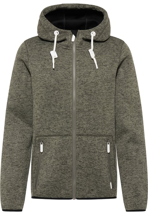 ICEBOUND Yuka serie Gebreide fleece jas Heren olijf melange - Image 1