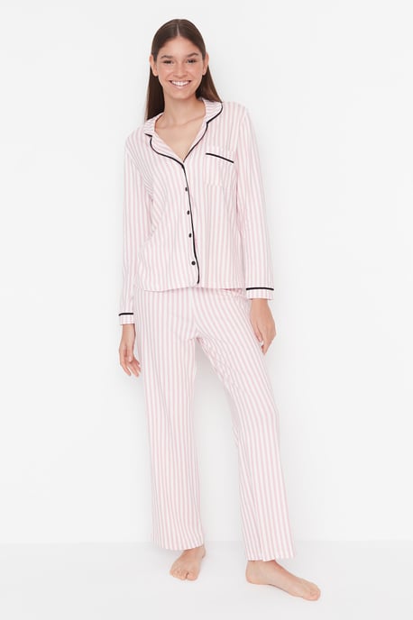 Trendyol Vrouw/Meisje Kraag Pyjama Set 2 pak - Image 2