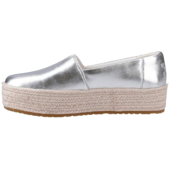 TOMS Valencia Leren Vrouwen Espadrilles Zilver - Image 4