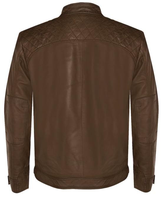 Leather Rock Racing Quilted Biker Jacket