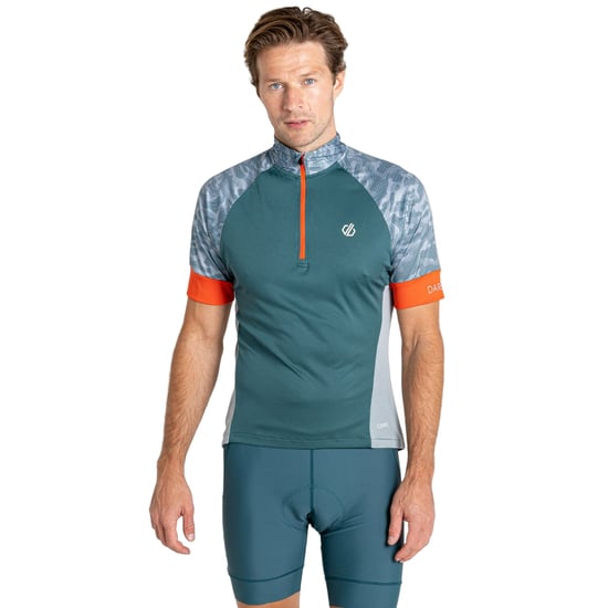 Dare 2B Mens Stay the Course III Camo Cycling Jersey (Mediterranean Green)