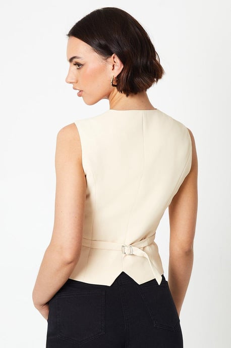 Button Front Relaxed Waistcoat