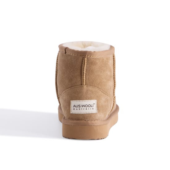 Aus Wooli "Bondi" Australia Short Sheepskin Ankle Boot, Tan