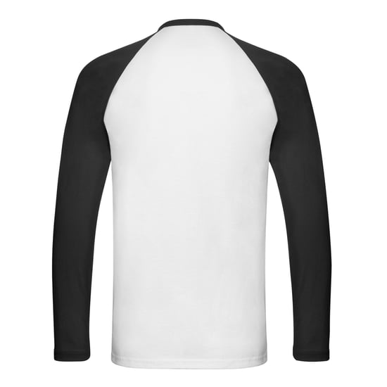 Fruit of the Loom Heren Contrast Honkbal T-shirt met lange mouwen (Wit/zwart) - Image 2