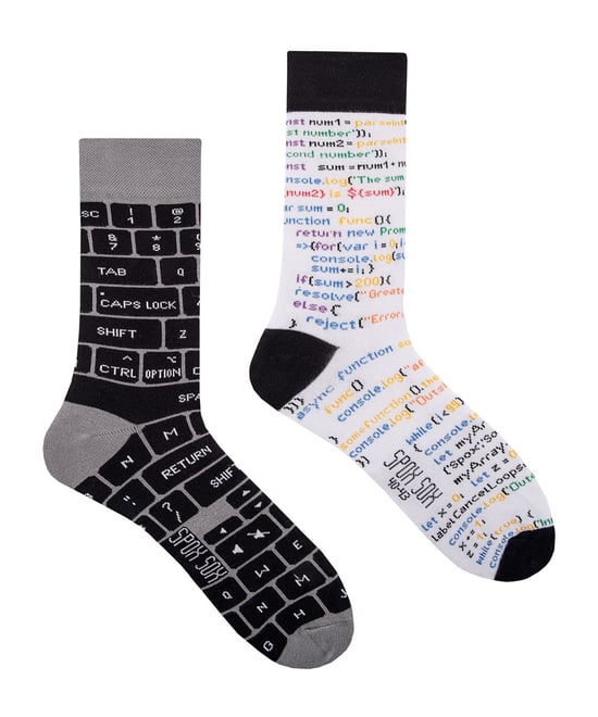 SPOX SOX - Unisex Grappige Crewsokken voor IT Ontwikkelaars, Mismatched Sokken - Het Ontwikkelaar - Image 1
