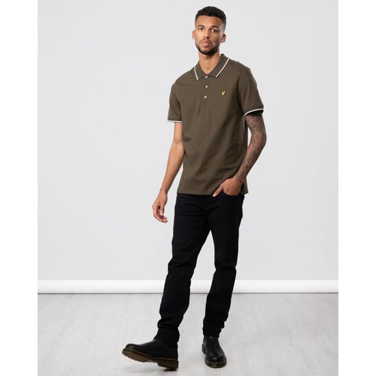 Lyle & Scott getipt poloshirt in olijfgroen - Image 6
