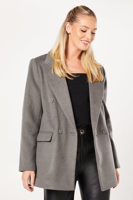 Dorothy Perkins Grey Coat Womens Smart Jackets & Coats - Image 1