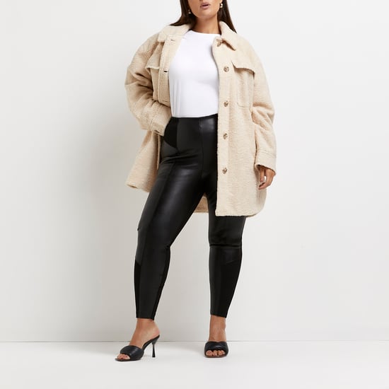 River Island Womens Leggings Plus PU Ponte Mix - Black - Image 5