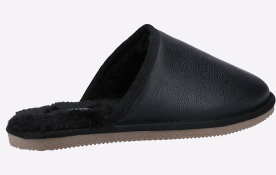 Hush Puppies Coady Suède Heren Zwarte Pantoffels - Image 3