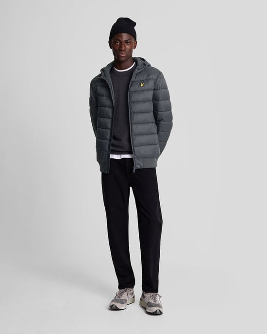 Lyle & Scott merk gunmetal grijs gewatteerd jack met capuchon - Image 3