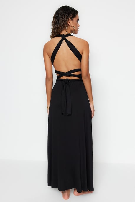 Trendyol Vrouw/Meisje V-hals Verschuiving maxi Jurk - Image 6