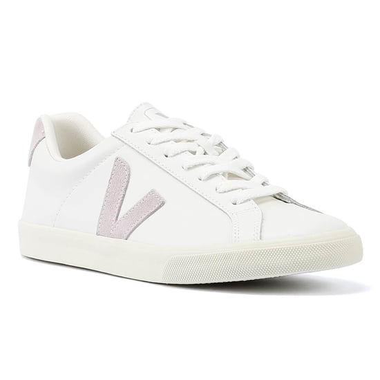 Veja Esplar Leather Vrouwen Wit/Roze Sportschoenen - Image 2