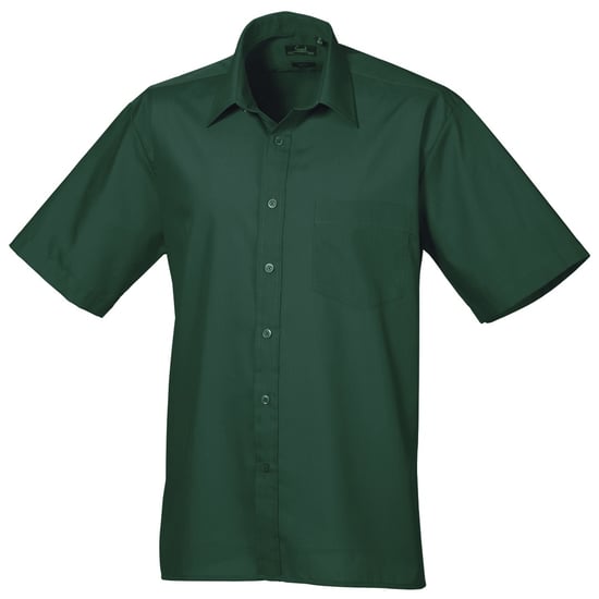 Premier Heren Korte Mouw Formele Poplin Gewoon Werk Shirt (Fles) - Image 1