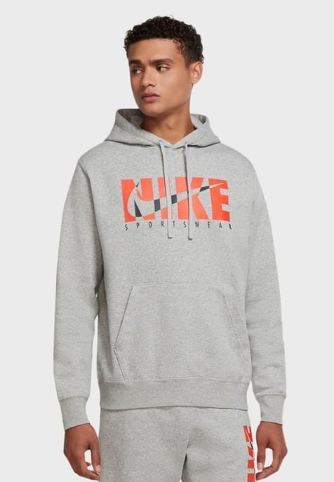 Nike Heren Sportswear Fleece Hoodie in Grijs - Image 1