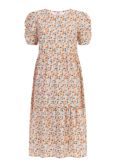 Mymo Midi-jurk met korte mouwen Dames Crème veelkleurig - Image 1