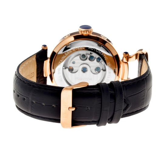 Heritor Automatic Ganzi semi-skelet lederen band horloge - Image 2