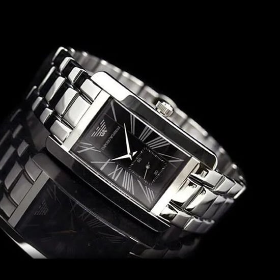 Emporio Armani AR0156 Klassiek Zwart Rechthoek Herenhorloge - Image 2