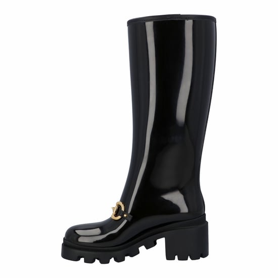 Gucci Dames Hoge Rubberlaars met Paardenbit in Zwart Leer - Image 2