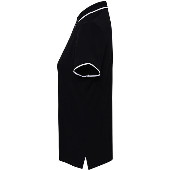 Premier Dames/dames Contrast Coolchecker Poloshirt (Zwart/Wit) - Image 3
