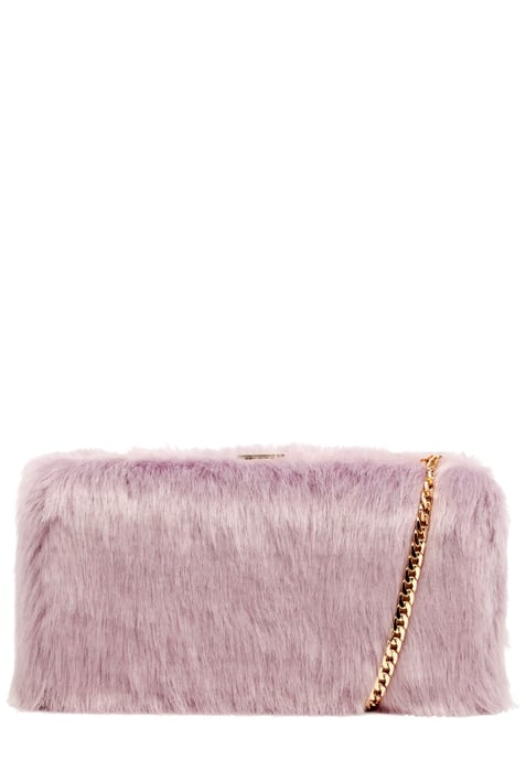 Faux Fur Clutch Bag & Chain