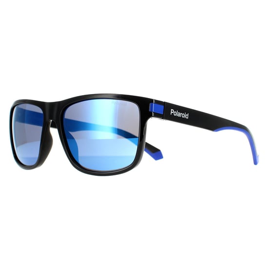 Polaroid Square Mens Black Blue Blue Mirror Polarized PLD 2123/S