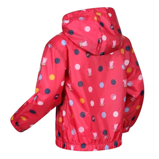 Regatta Kinder/Kinderen Peppa Pig Polka Dot Waterdichte Jas met Kap (Blush Rood) - Image 3