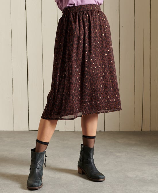Superdry Woven Metallic Midi Skirt