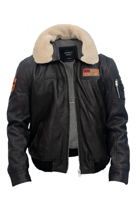Mens US Leather Bomber Jacket-Arizona