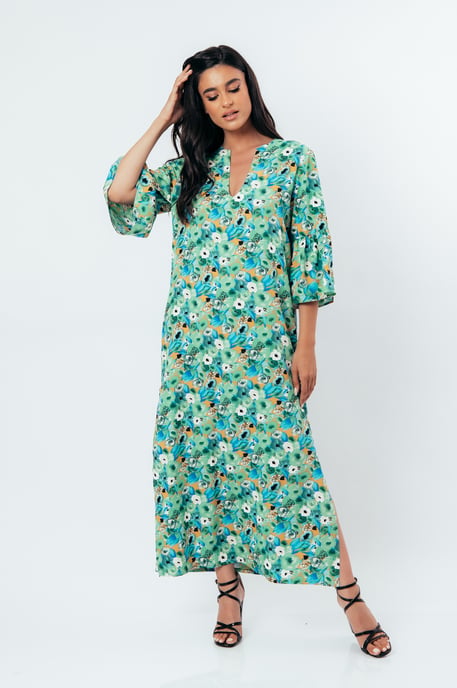 Floral Kaftan Style Maxi Dress