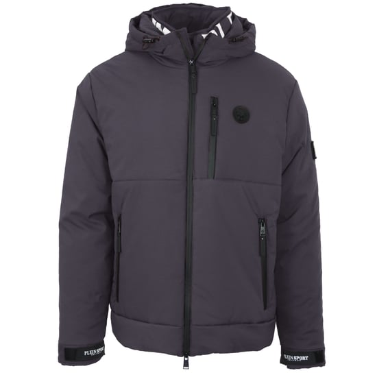Plein Sport Padded Large Branded Logo Grey Jacket - Image 1